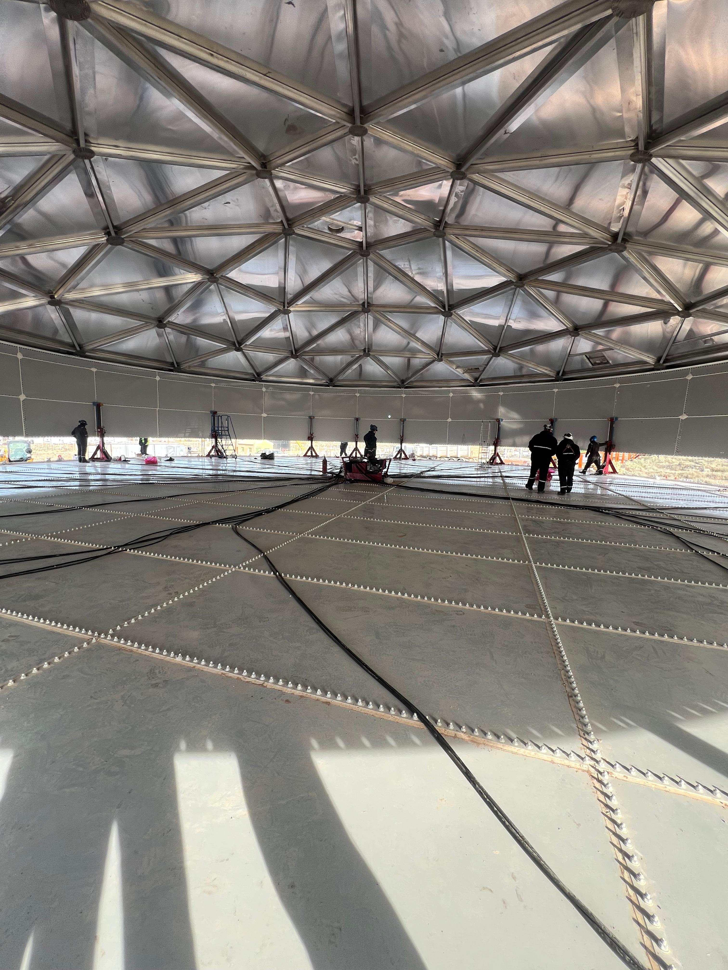 Aluminum geodesic dome for storage tank covers